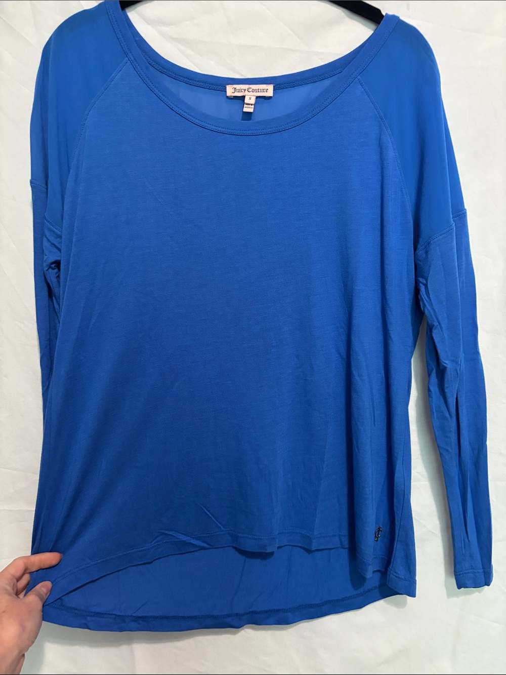 Juicy Couture Cobalt Blue Long Sleeve Scoop Neck Top
